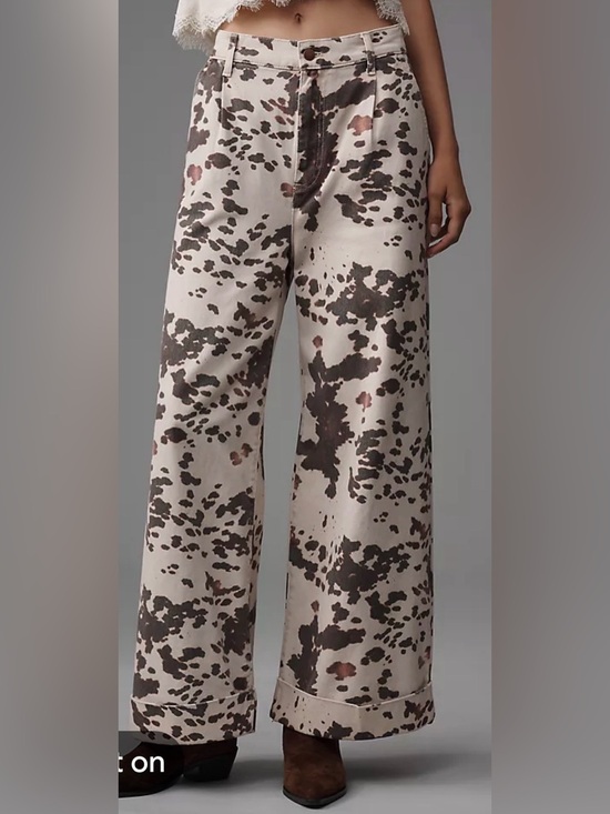 Pilcro Denim - Leon Double Hem High-Rise Wide-Leg Cuffed Jeans by Pilcro Size 25